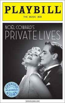 Private Lives Limited Edition Official Opening Night Playbill 